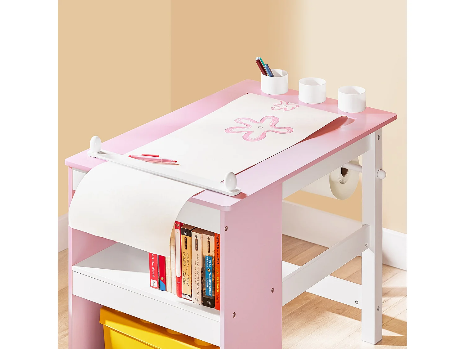 SoBuy KMB116-P - Ensemble bureau enfant avec chaise L80cm x L60cm x H50cm