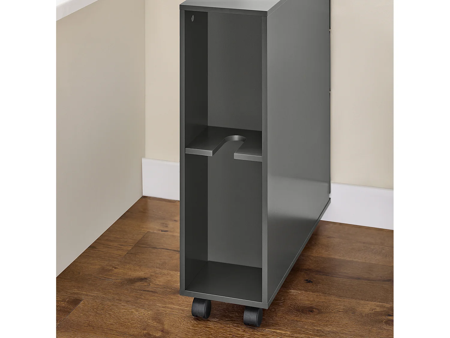 SoBuy BZR191-DG - Meuble de salle de bain avec 3 tiroirs gain de place L60cm x L20cm x H69.5cm