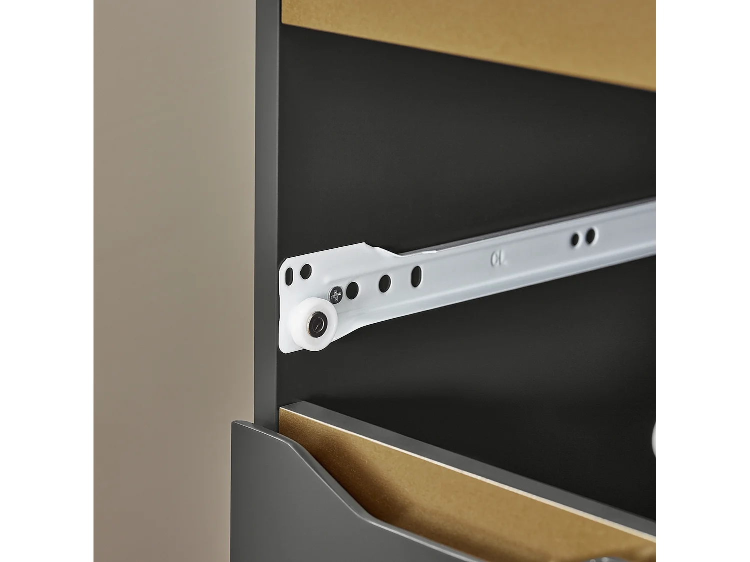 SoBuy BZR191-DG - Meuble de salle de bain avec 3 tiroirs gain de place L60cm x L20cm x H69.5cm