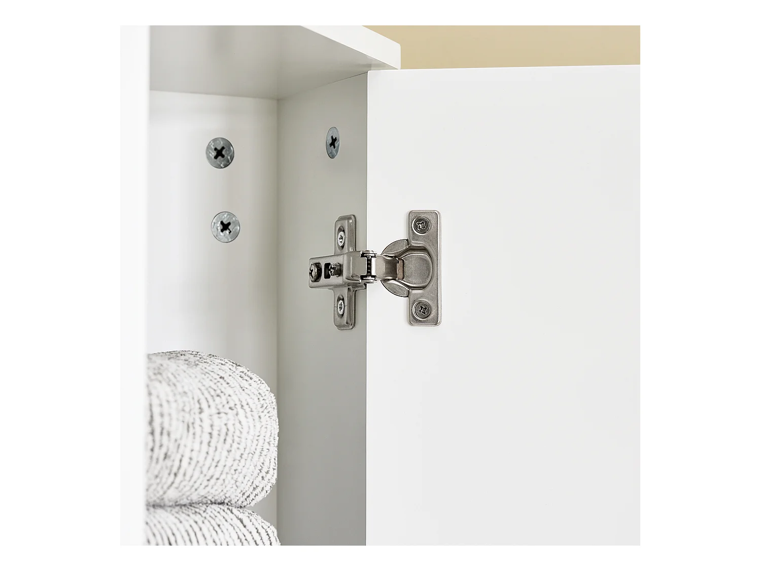 SoBuy BZR193-W - Meuble de salle de bain avec 2 portes et étagères ouvertes Blanc L44.2cm x L30.6cm x H30.6cm...