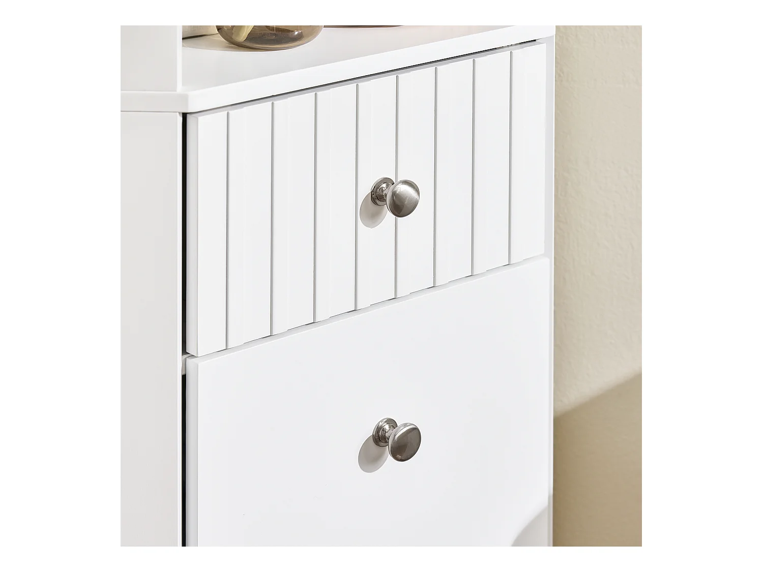 SoBuy BZR193-W - Meuble de salle de bain avec 2 portes et étagères ouvertes Blanc L44.2cm x L30.6cm x H30.6cm...