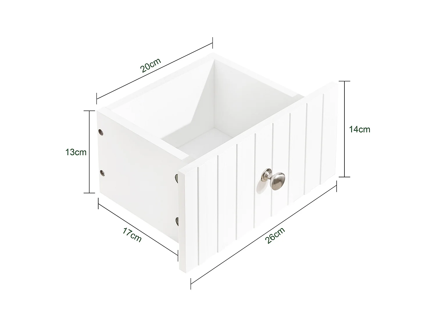 SoBuy BZR193-W - Meuble de salle de bain avec 2 portes et étagères ouvertes Blanc L44.2cm x L30.6cm x H30.6cm...