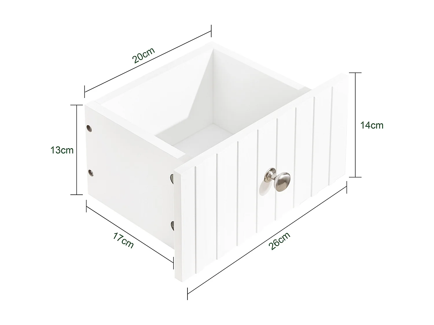 SoBuy BZR193-W - Meuble de salle de bain avec 2 portes et étagères ouvertes Blanc L44.2cm x L30.6cm x H30.6cm...