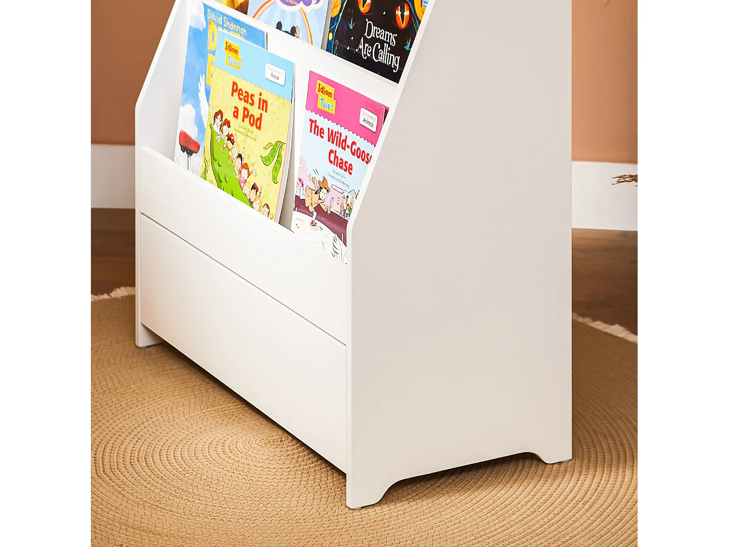 SoBuy, último andar da biblioteca, tronco de brinquedo infantil, Prateleiras de parede para quarto infantil, KMB112-W