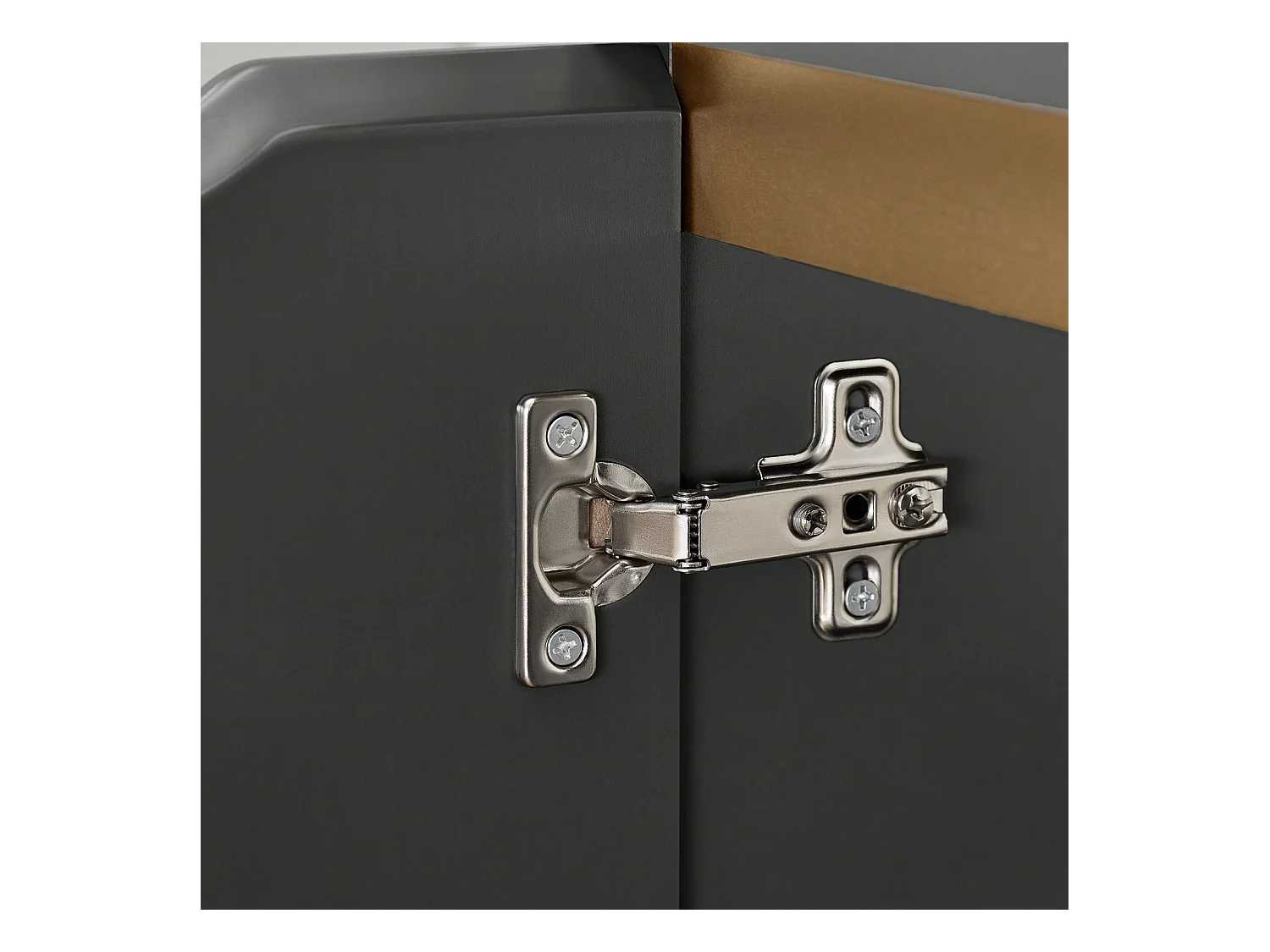 SoBuy BZR113-DG - Waschbeckenschrank mit Türen aus grauem Holz L60cm x B30cm x H58cm