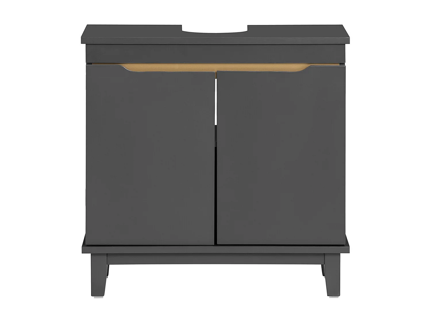 SoBuy BZR113-DG - Meuble évier avec portes en bois gris L60cm x L30cm x H58cm