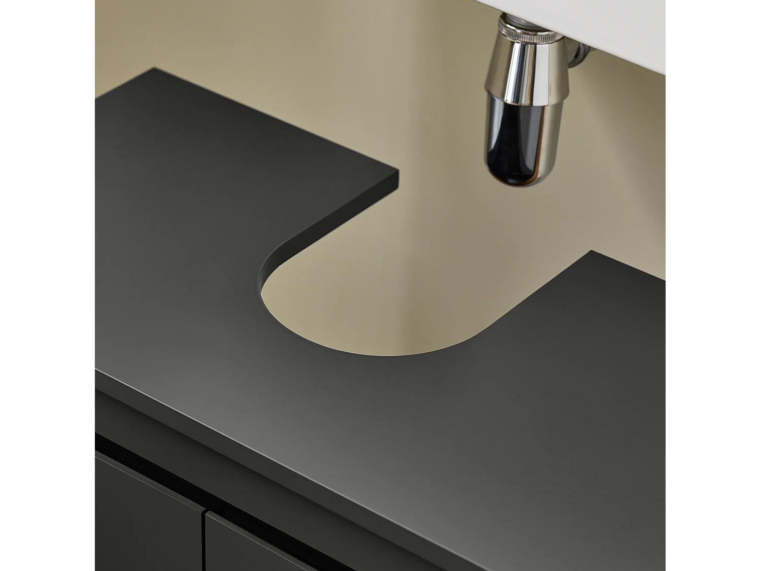 SoBuy BZR113-DG - Meuble évier avec portes en bois gris L60cm x L30cm x H58cm