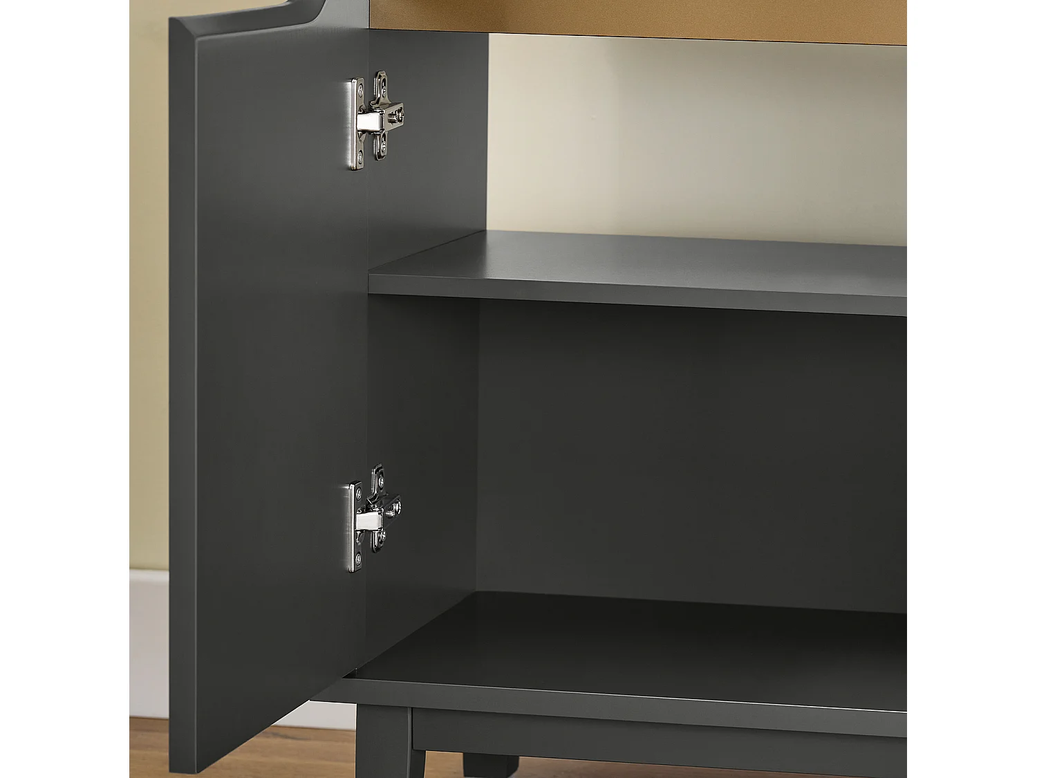 SoBuy BZR113-DG - Meuble évier avec portes en bois gris L60cm x L30cm x H58cm