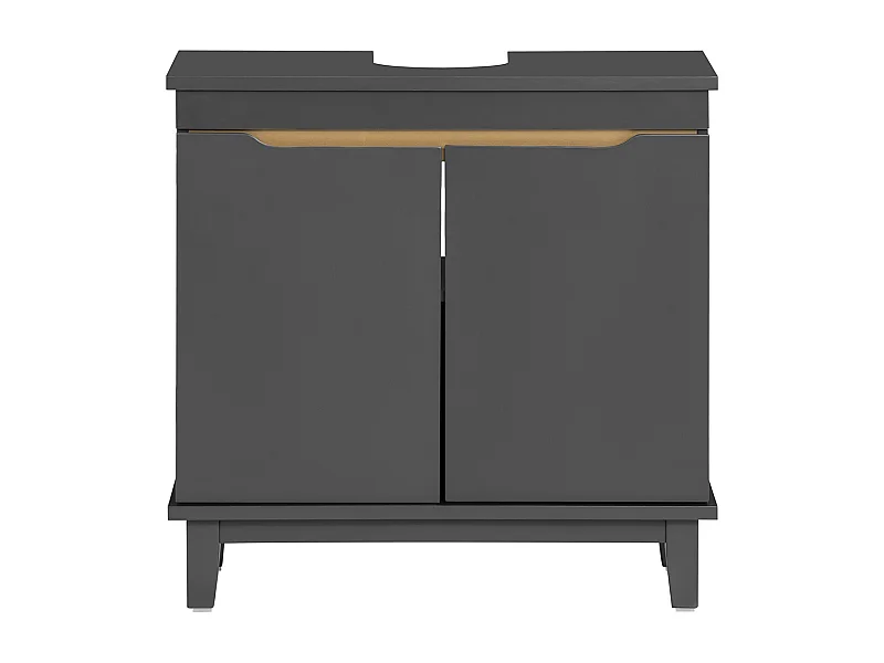 SoBuy BZR113-DG - Meuble évier avec portes en bois gris L60cm x L30cm x H58cm