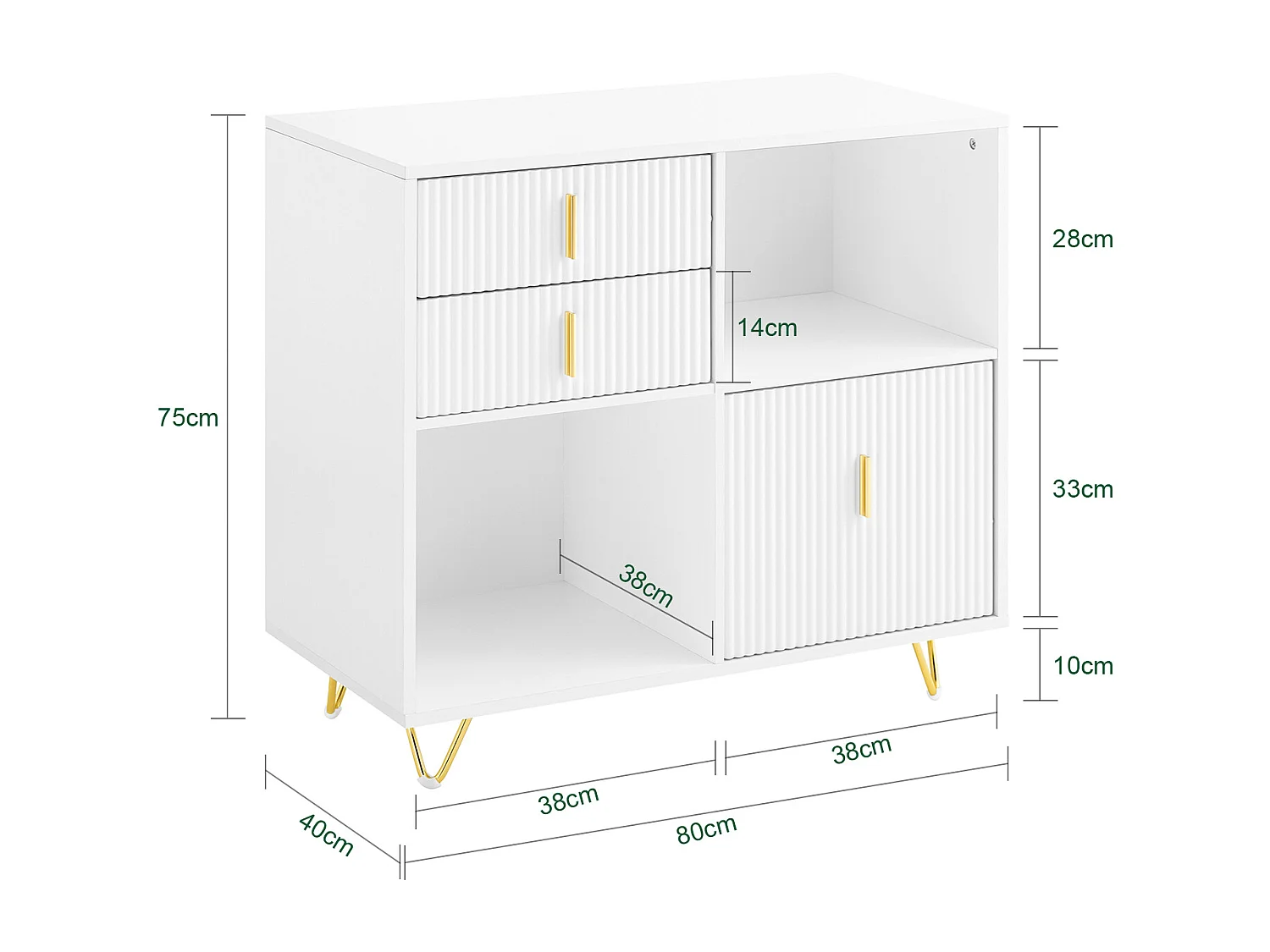SoBuy ASK11-W - Mobile Archivio Ufficio con Ripiano per Stampante L80.0cm x W40.0cm x H...