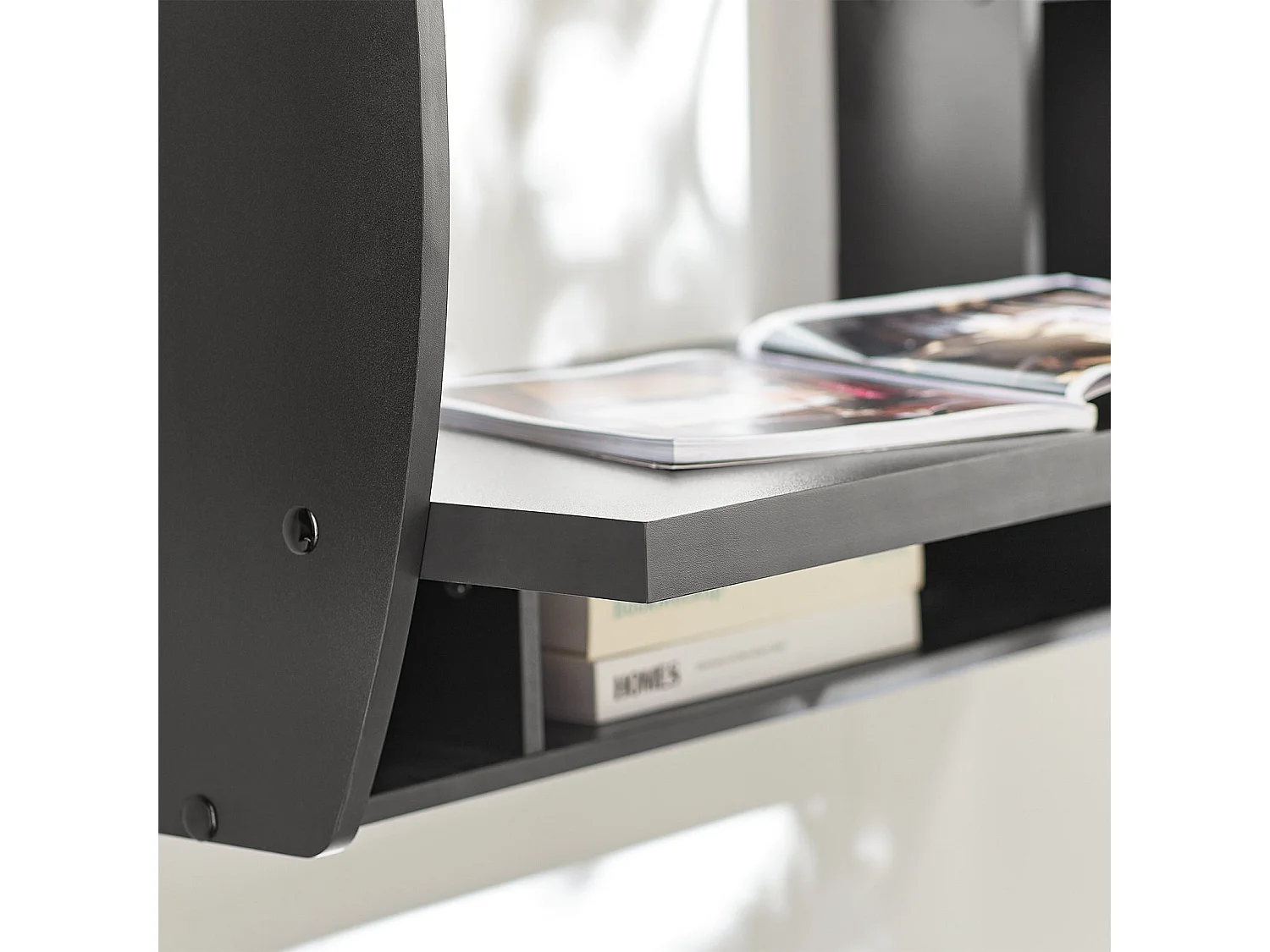 SoBuy FWT18-SCH - Wandbureau met verstelbare planken L82cm x B39cm x H60cm