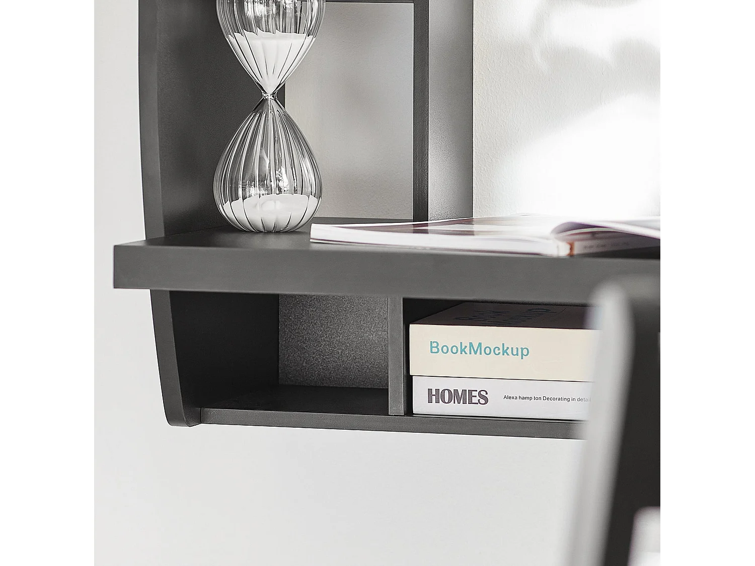 SoBuy FWT18-SCH - Wandbureau met verstelbare planken L82cm x B39cm x H60cm