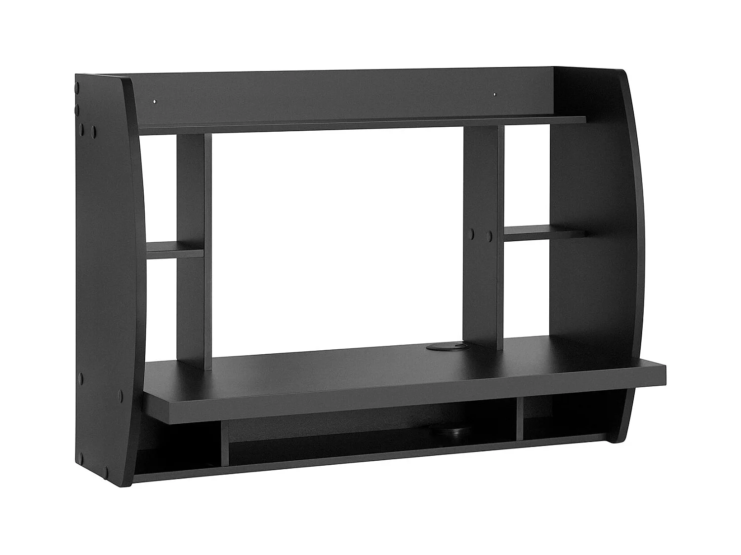 SoBuy FWT18-SCH - Bureau mural avec étagères réglables L82cm x L39cm x H60cm