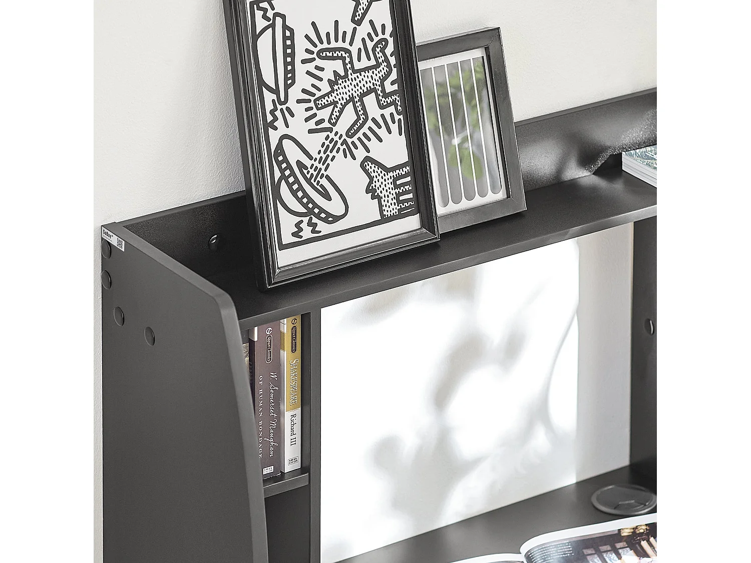 SoBuy FWT18-SCH - Bureau mural avec étagères réglables L82cm x L39cm x H60cm