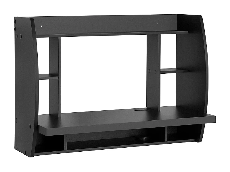 SoBuy FWT18-SCH - Bureau mural avec étagères réglables L82cm x L39cm x H60cm