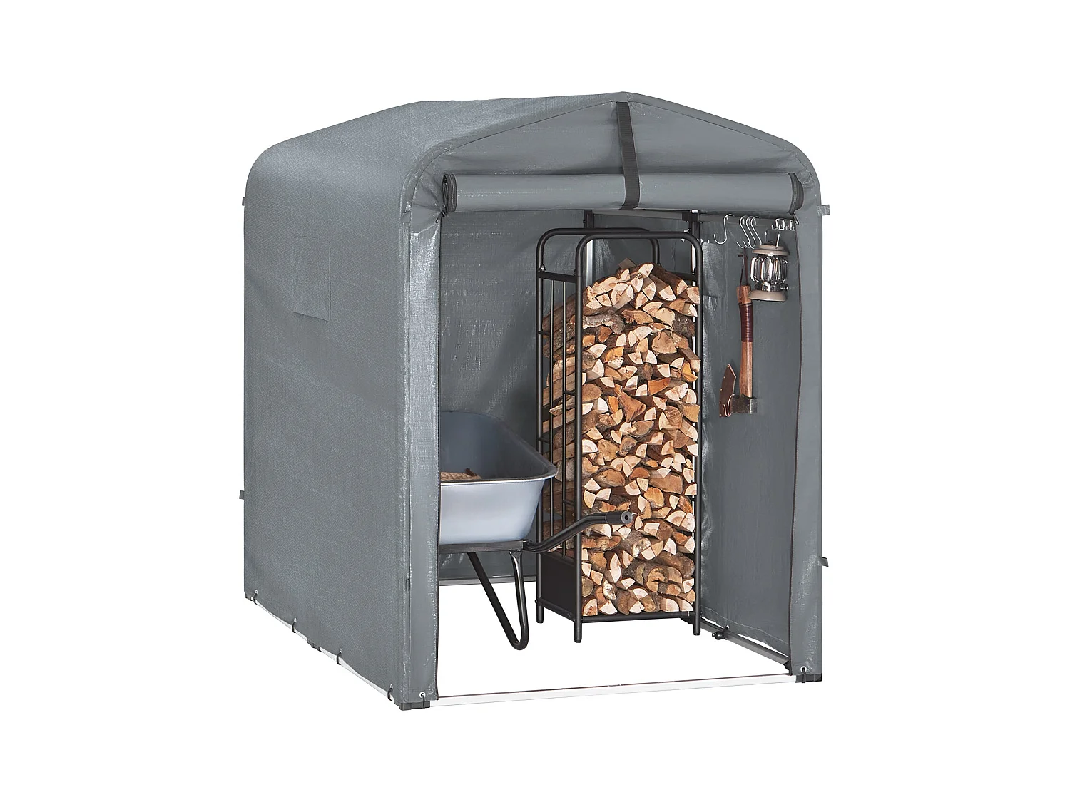 Sobuy Outdoor Car Garage Bicycle Box Tent Wodoodporny namiot na samochody, motocykle i narzędzia Szopa ogrodowa i schowek zewnętrzny Szary 120x176x163 cm KLS11-DG