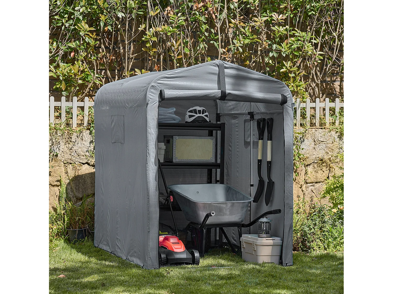 SoBuy KLS11-DG - Abri de jardin étanche pour vélos et outils L178xL120xH160cm