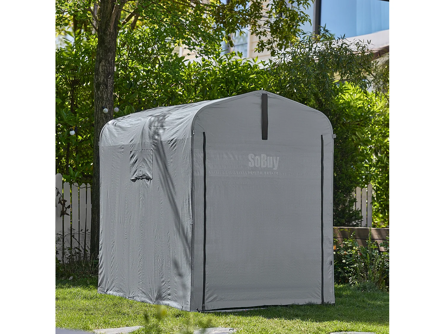 SoBuy KLS11-DG - Abri de jardin étanche pour vélos et outils L178xL120xH160cm