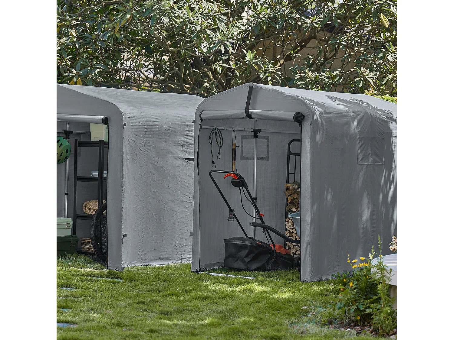 SoBuy KLS11-DG - Abri de jardin étanche pour vélos et outils L178xL120xH160cm