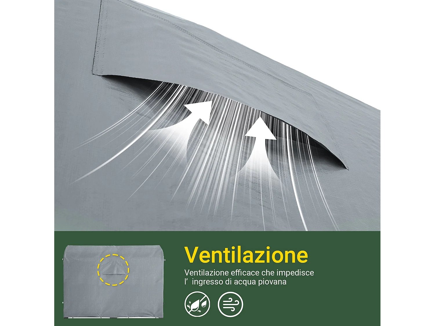 SoBuy KLS11-DG - Abri de jardin étanche pour vélos et outils L178xL120xH160cm