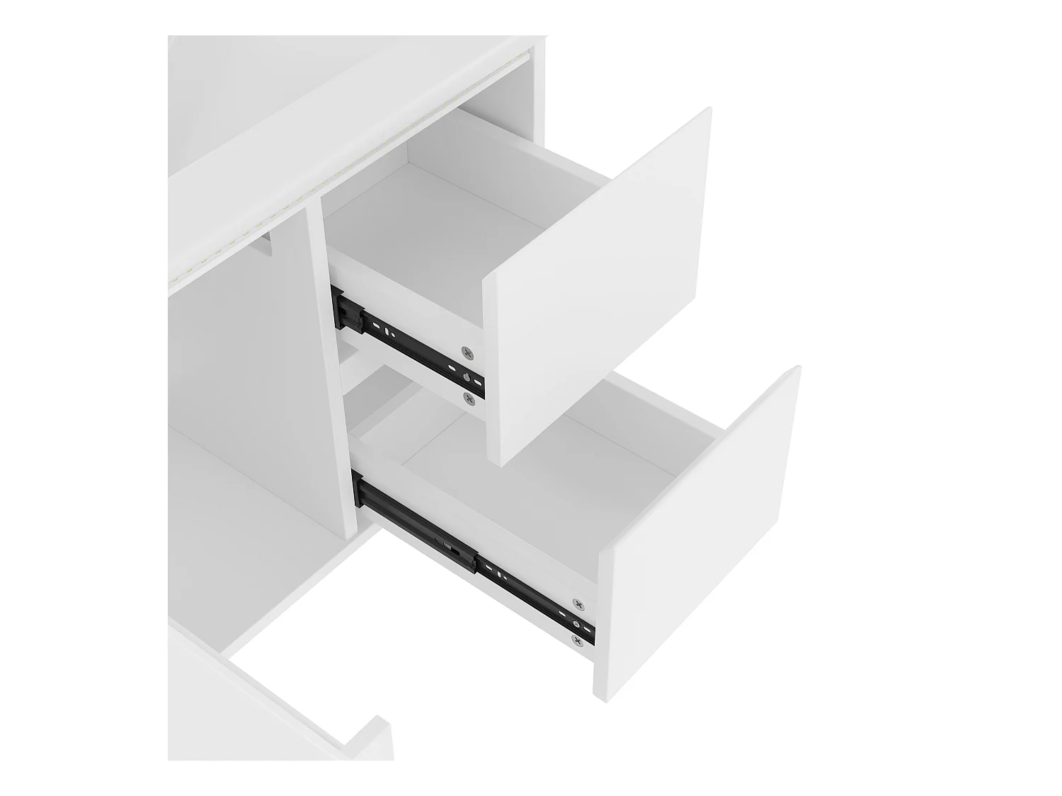 Meuble de salle de bain suspendus avec une vasque en céramique - avec LED - avec 1 porte et 2 tiroirs - blanc(robinet non inclus)