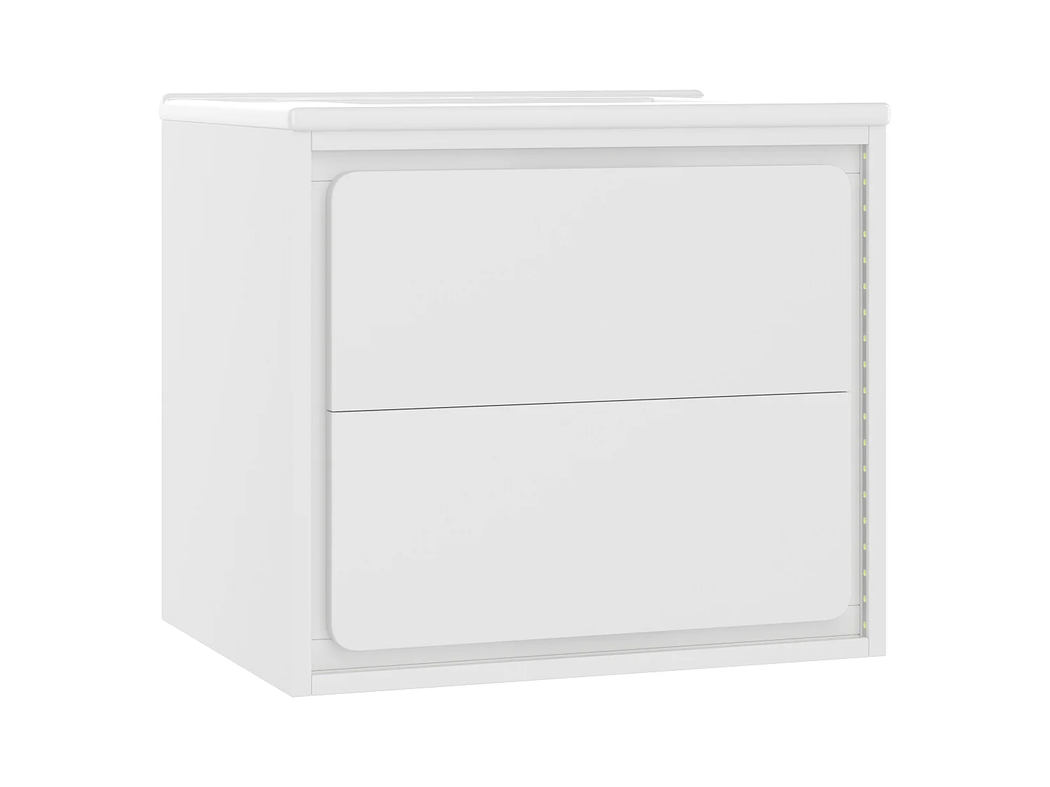 Meuble de salle de bain suspendus avec une vasque en céramique - éclairage LED par capteur radar - 2 tiroirs - blanc(robinet non inclus)