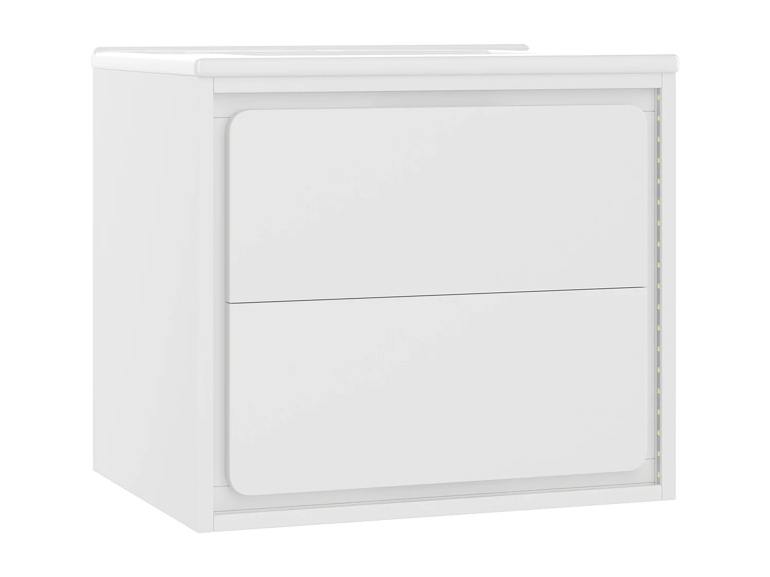 Podwieszane meble łazienkowe z ceramiczną umywalką - oświetlenie LED z czujnikiem radarowym - 2 szuflady - biały (bateria nie jest dołączona)