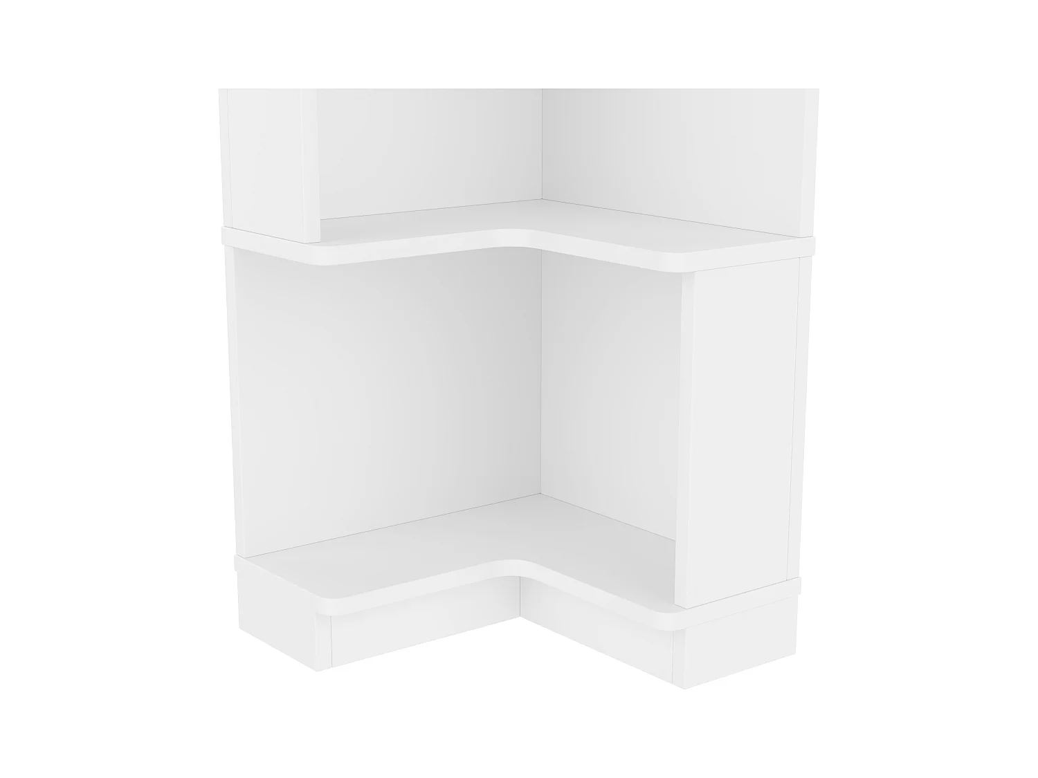 Bibliothèque 63.5x45x175cm - bande lumineuse LED à changement de couleur - espace de rangement à 5 niveaux - design d'angle - blanc