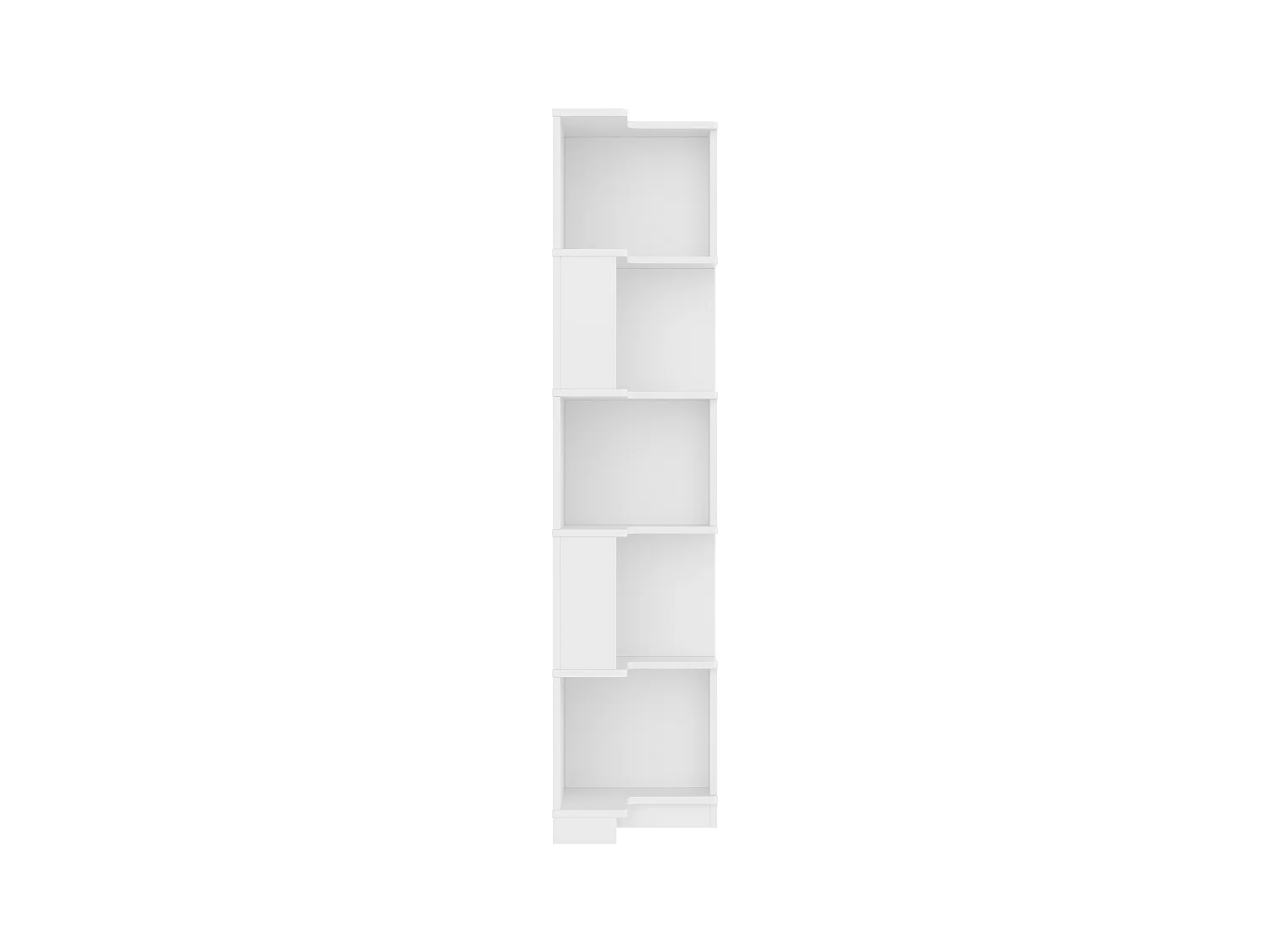 Bücherregal 63,5×45×175 cm - mehrfarbige LED-Leiste - 5 Aufbewahrungsebenen - Eckdesign - weiß