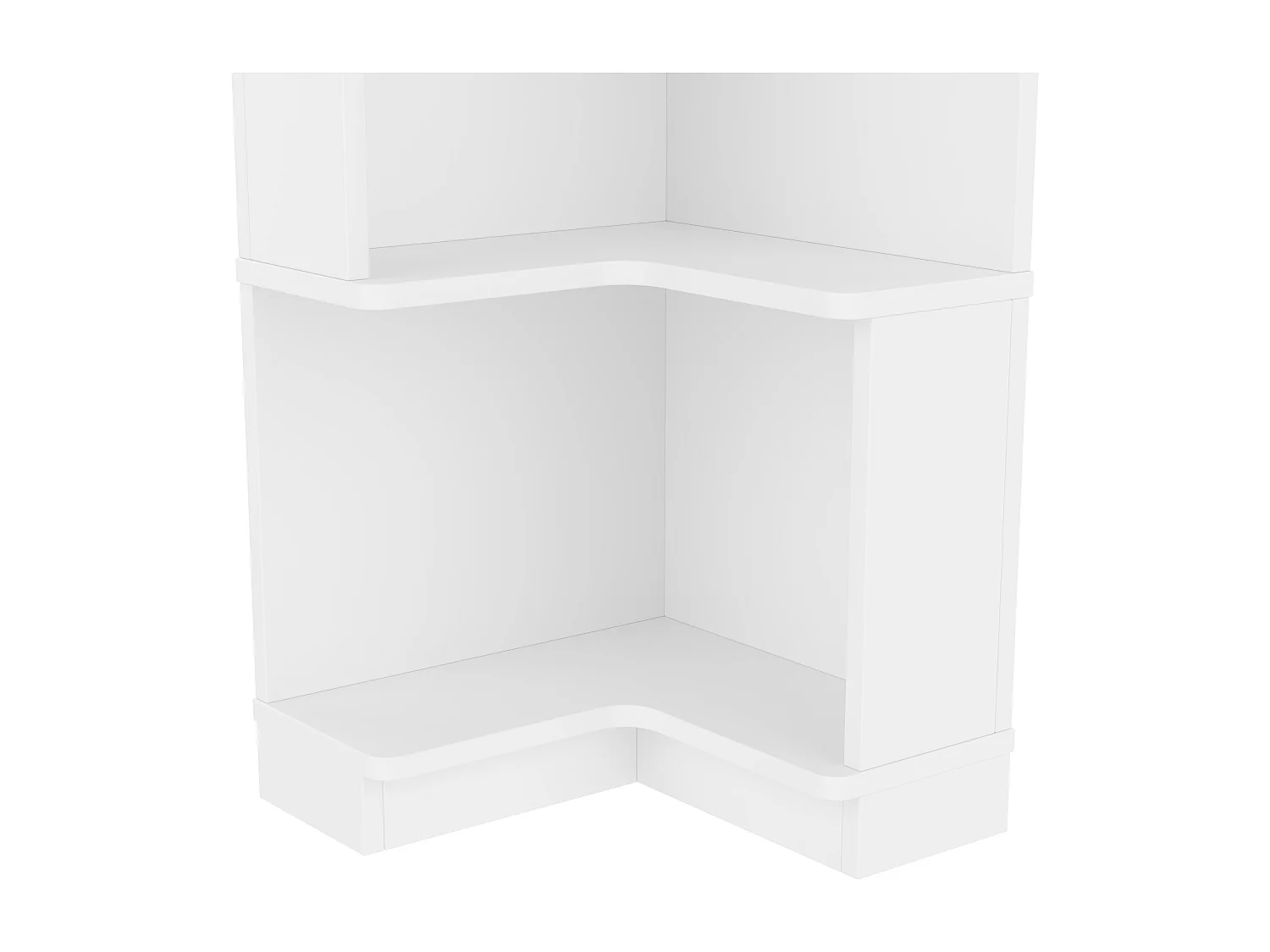 Bibliothèque 63.5x45x175cm - bande lumineuse LED à changement de couleur - espace de rangement à 5 niveaux - design d'angle - blanc