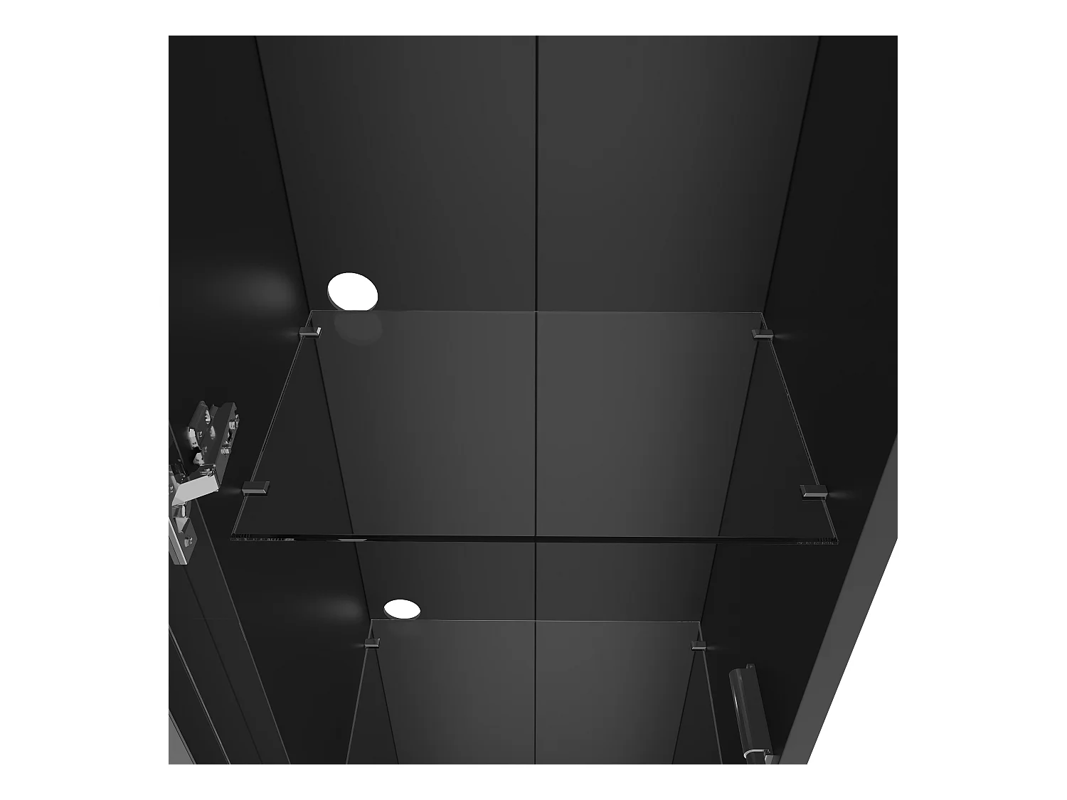 Vitrine 40x29x170cm - éclairage LED multicolore télécommandé - cloisons vitrées - noir