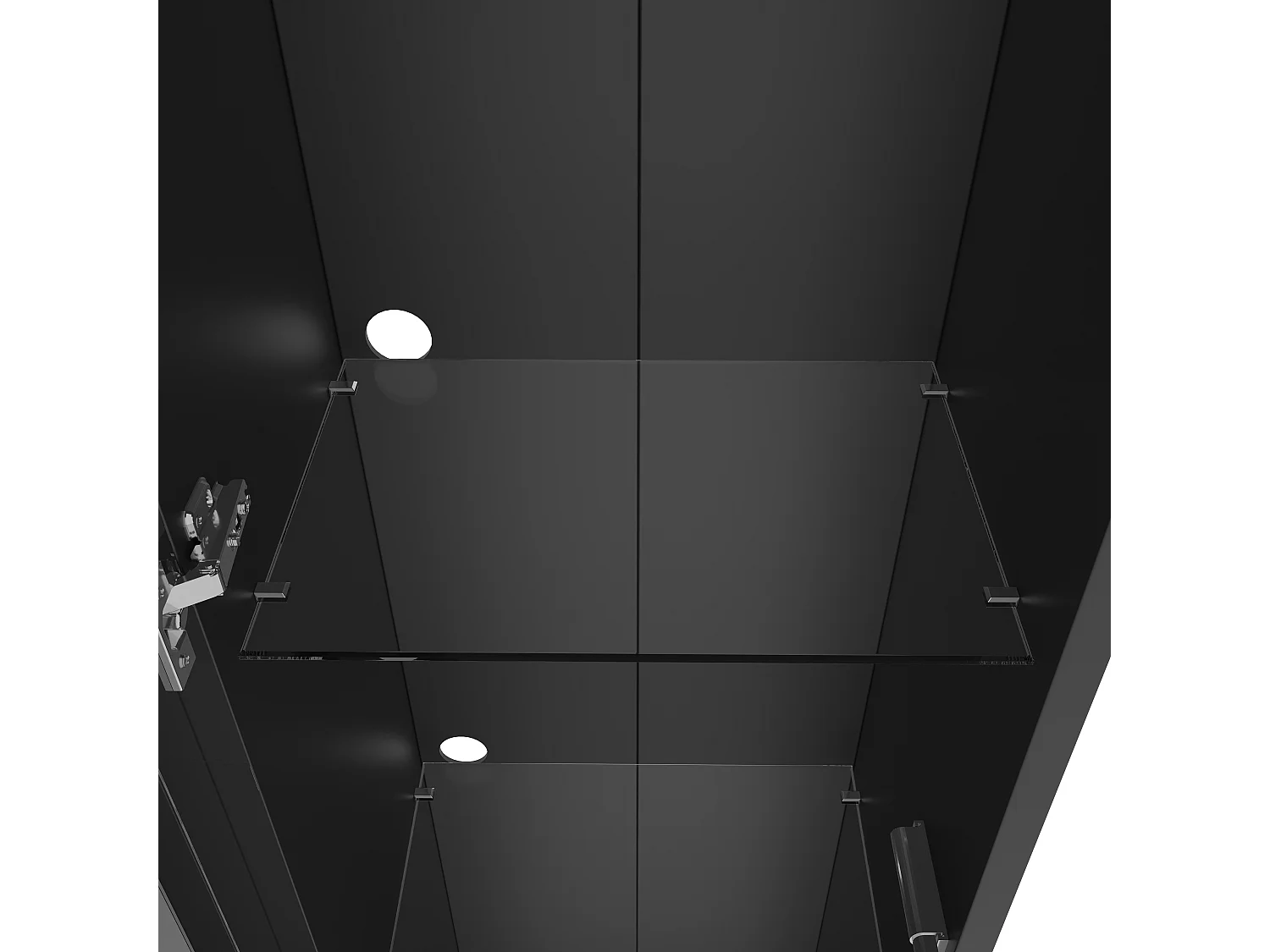 Vitrinekast 40×29×170 cm - afstandsbedienbare multicolor LED-verlichting - glazen schotten - zwart