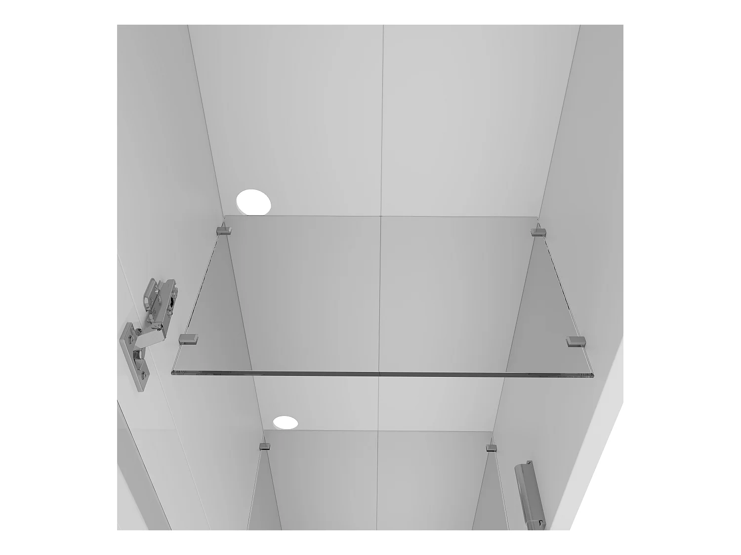 Vitrine 40×29×170 cm - fernbedienbare RGB-LED-Beleuchtung - Glasfächer - weiß
