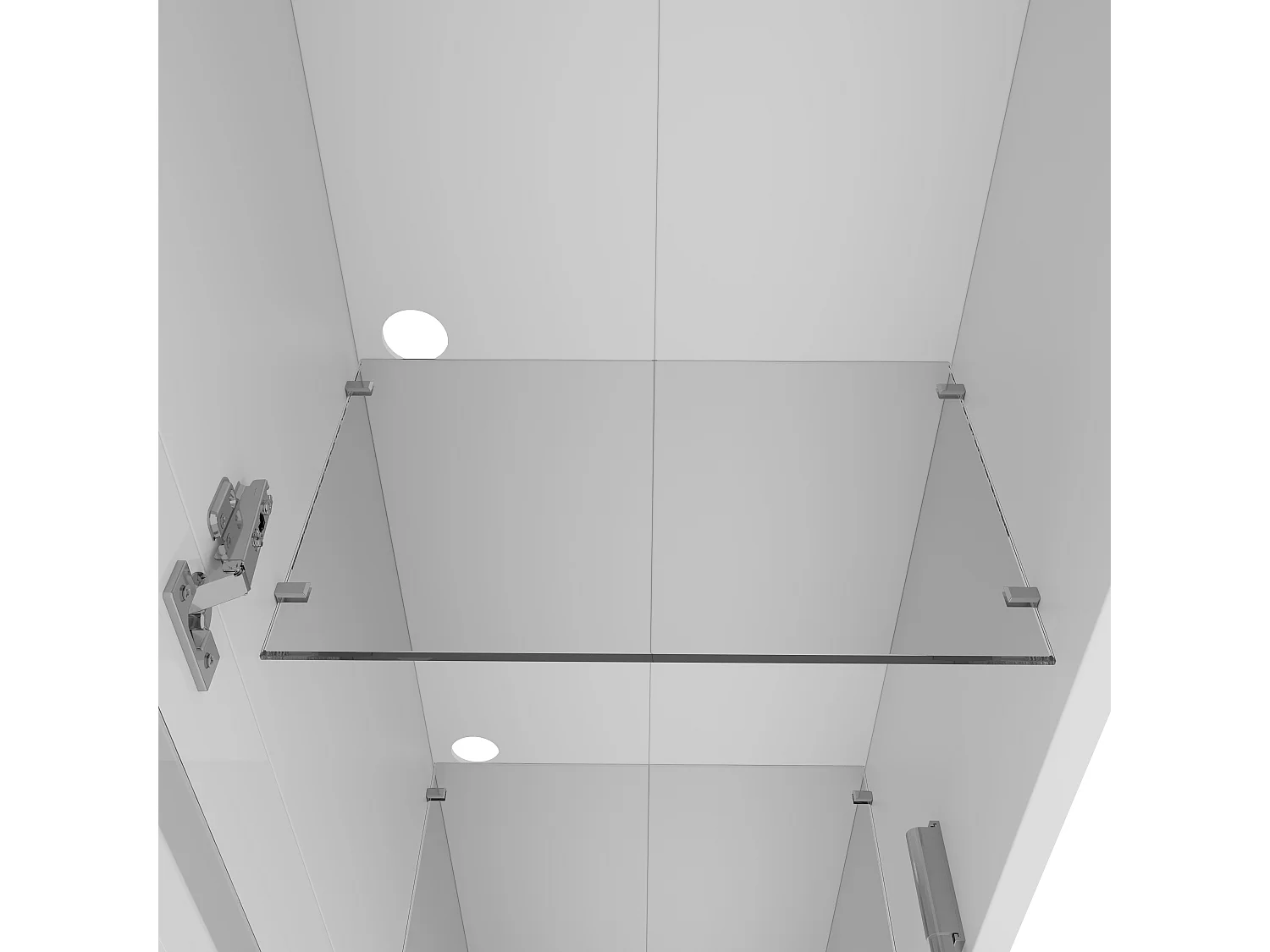 Vitrine 40x29x170cm - éclairage LED multicolore télécommandé - cloisons vitrées - blanc