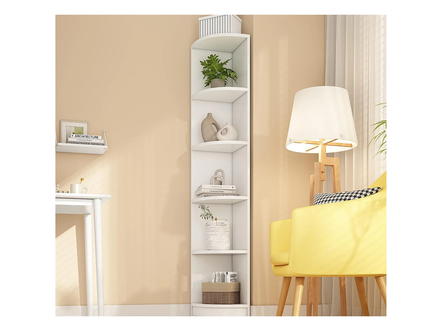 Bücherregal 42×30×180 cm - 5 Regalböden - weiß