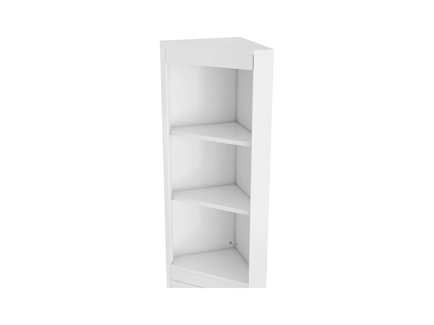 Badezimmerschrank 49,5×35×170 cm - 3 offene Fächer - 2 feuchtigkeitsbeständige Türen - höhenverstellbare Regale - weiß