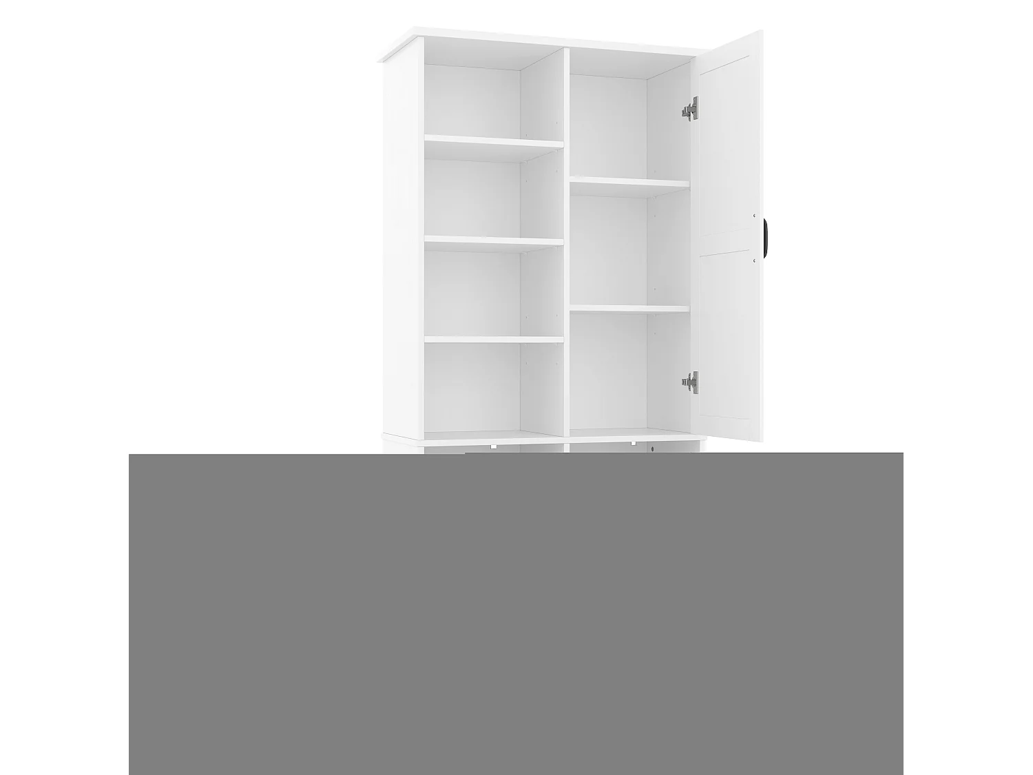 Badmeubel 78×35×172 cm - dubbele wasmand - 4 open vakken - 1 deur - wit