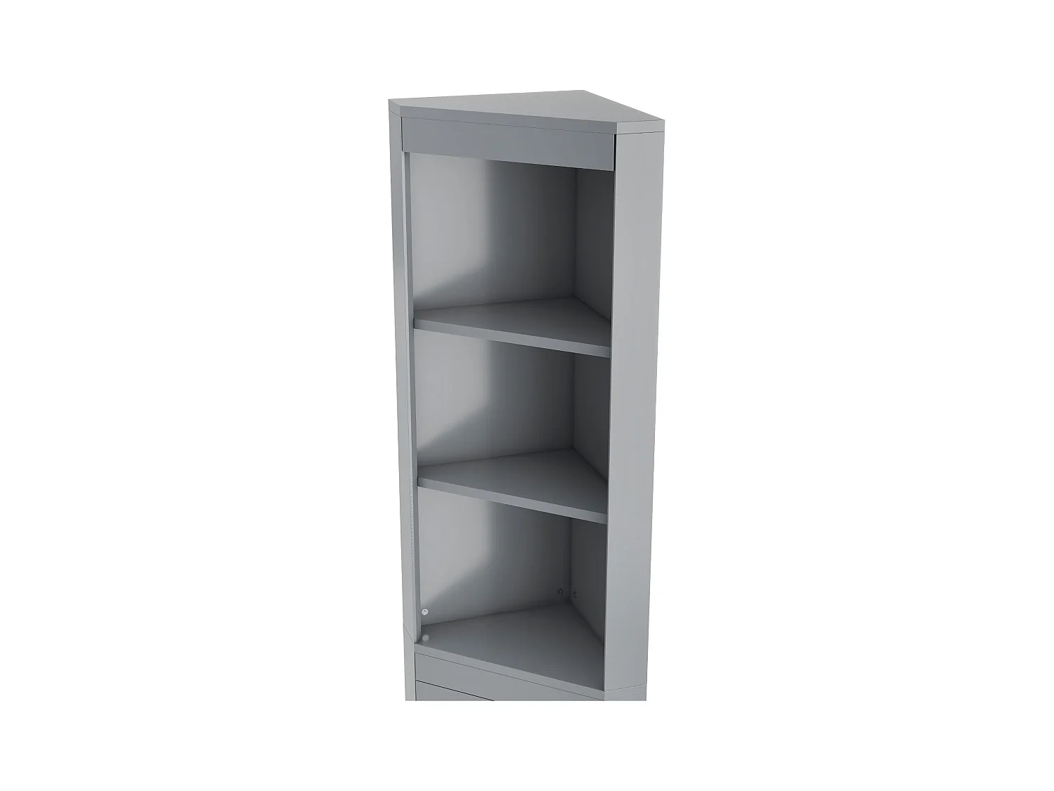 Badezimmerschrank 49,5×35×170 cm - 3 offene Fächer - 2 feuchtigkeitsbeständige Türen - höhenverstellbare Regale - grau