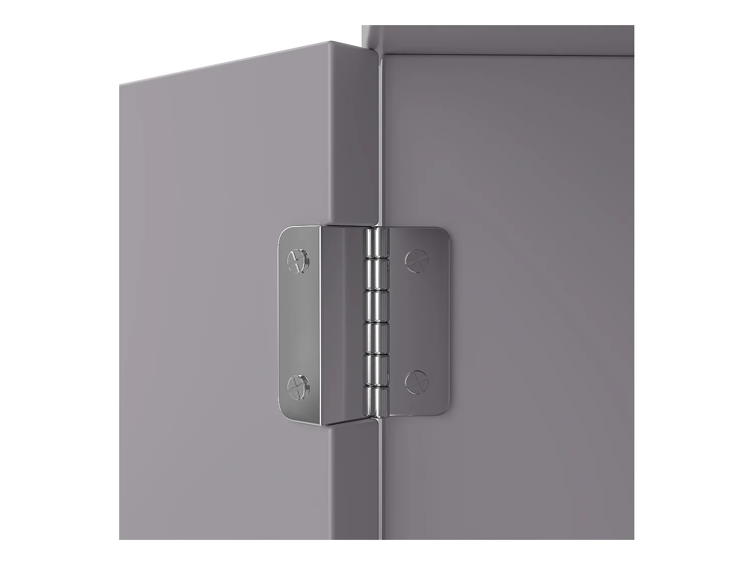 Meuble de salle de bain triangulaire 36.5x24.5x170 cm - 3 compartiments ouverts - 2 portes - gris