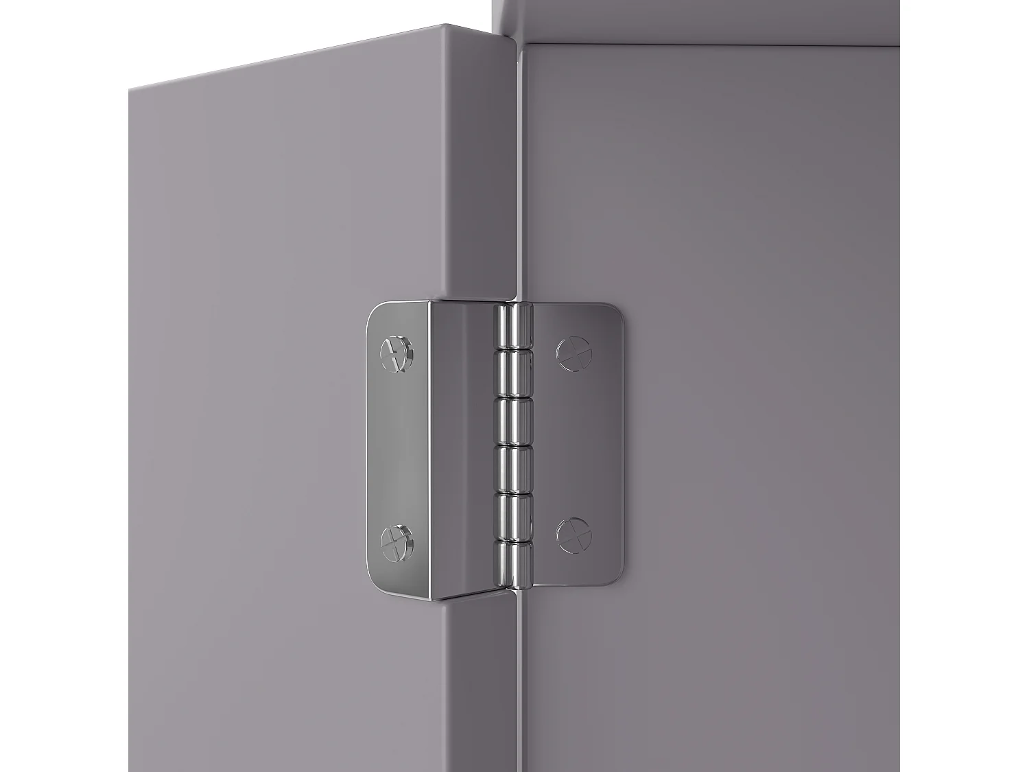 Meuble de salle de bain triangulaire 36.5x24.5x170 cm - 3 compartiments ouverts - 2 portes - gris