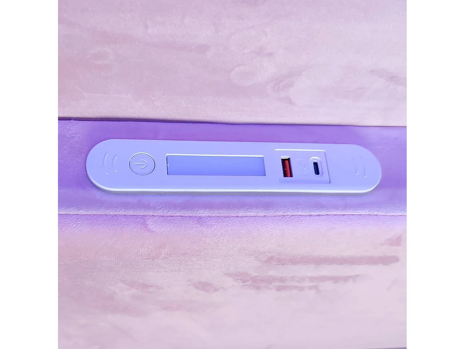 Lit coffre 90x200cm - avec éclairage LED - avec port de charge USB - avec étagères - velours - rose (matelas non inclus)