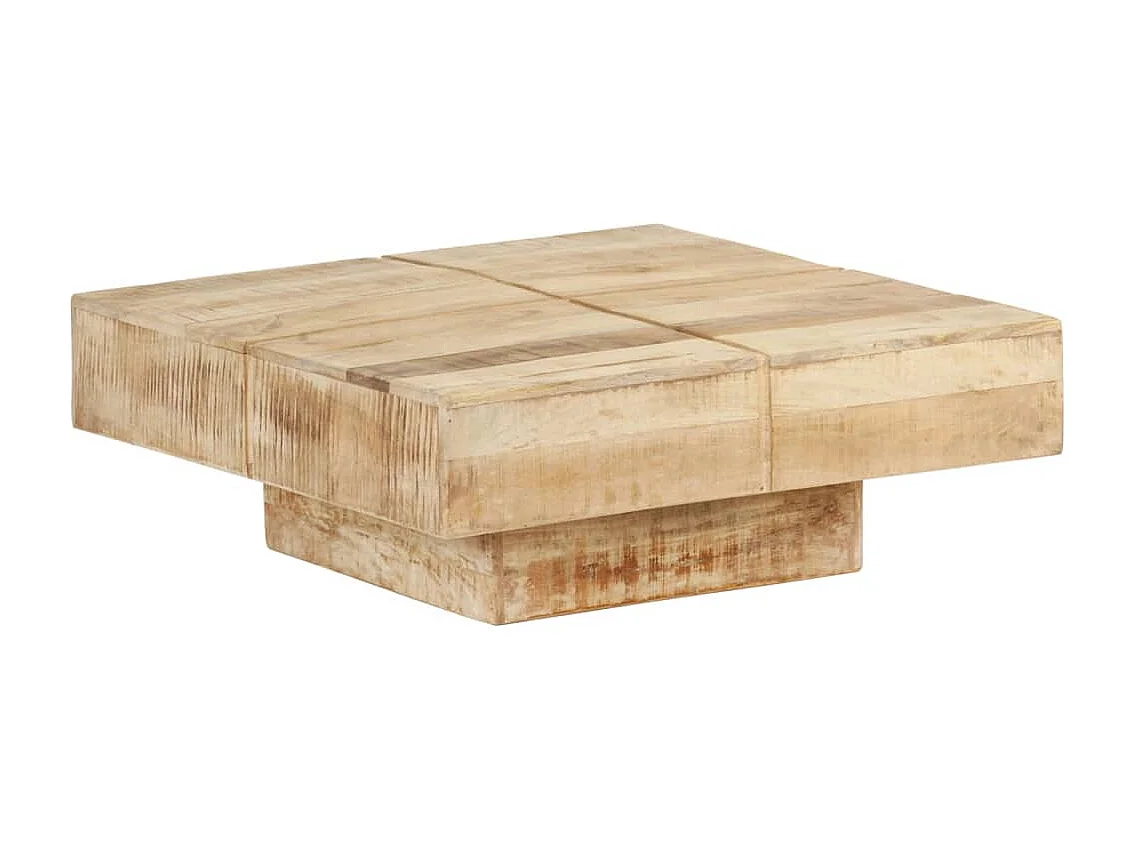 Table basse de salon bois marron 80 x 80 x 28 cm DEC037188