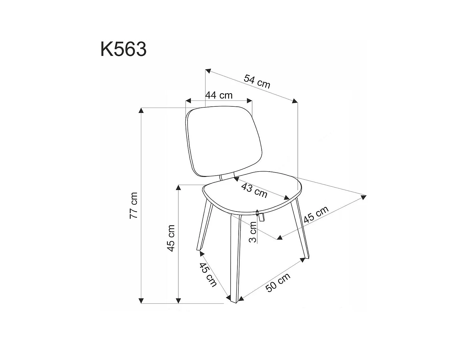 Chaise K 563/revêtement tissu bois/marron gris