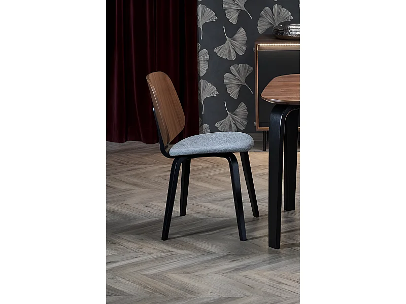 Sedia K 563/rivestimento in tessuto legno/grigio marrone