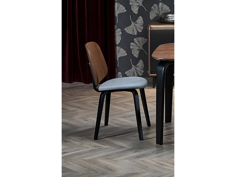 Sedia K 563/rivestimento in tessuto legno/grigio marrone