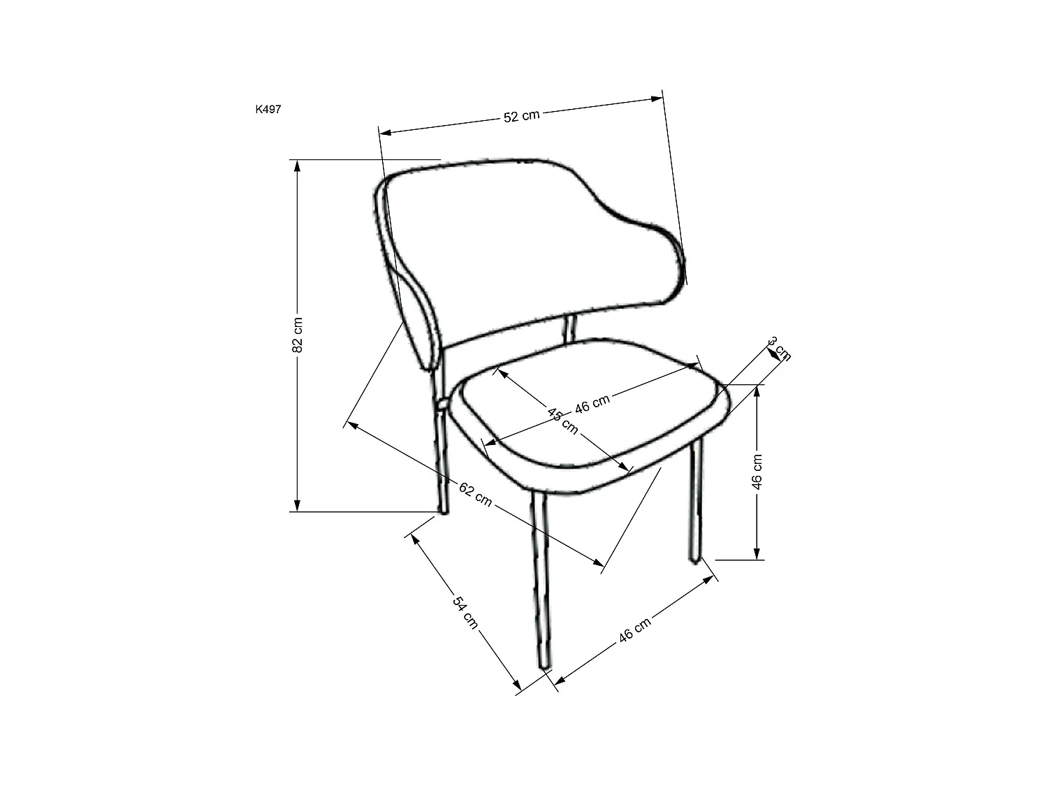 Sedia K497/Rivestimento in tessuto/Beige