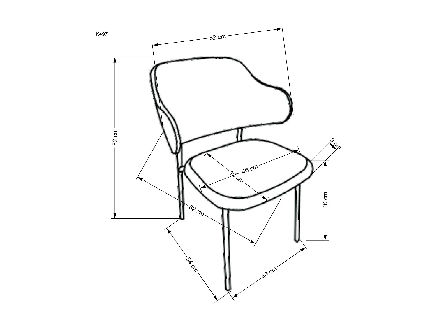 Stuhl K497/Stoffbezug/Beige