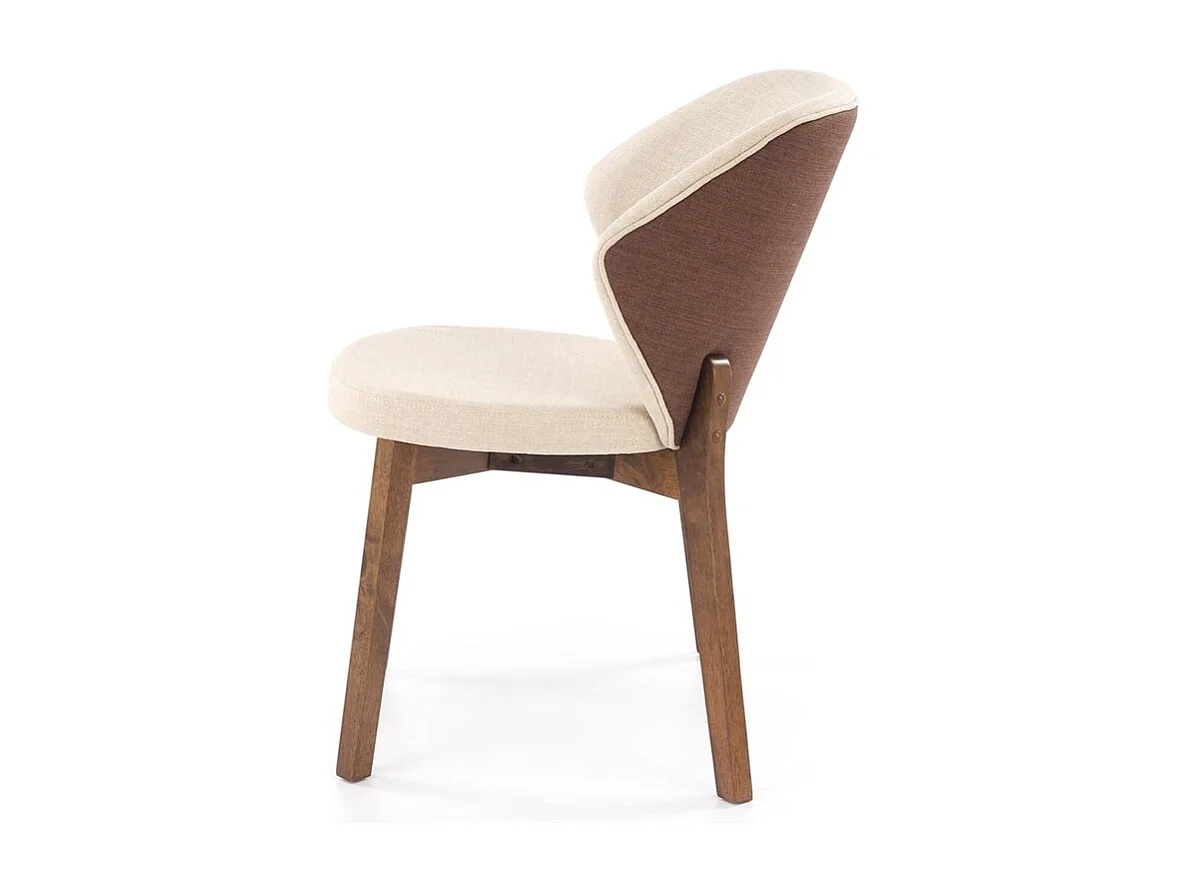 Sedia K583/Rivestimento in tessuto/Marrone e beige