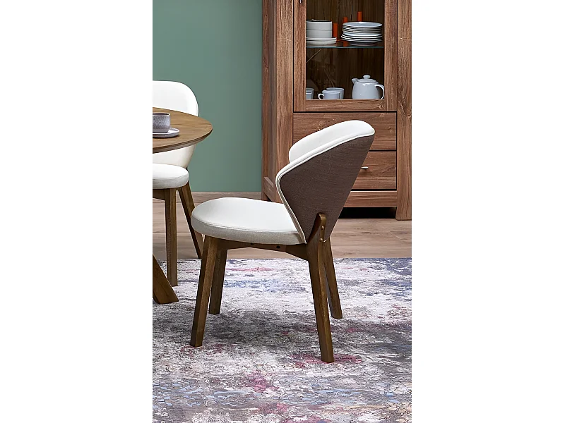 Sedia K583/Rivestimento in tessuto/Marrone e beige