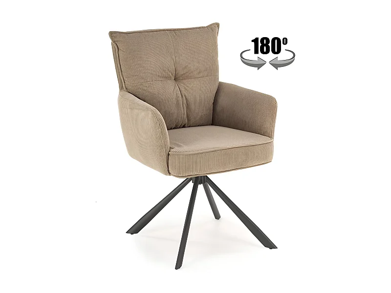 Sedia K528/Funzione girevole/Rivestimento in tessuto/Marrone